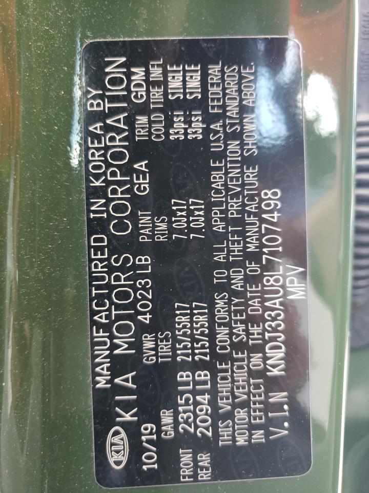 KNDJ33AU8L7107498 2020 Kia Soul Ex