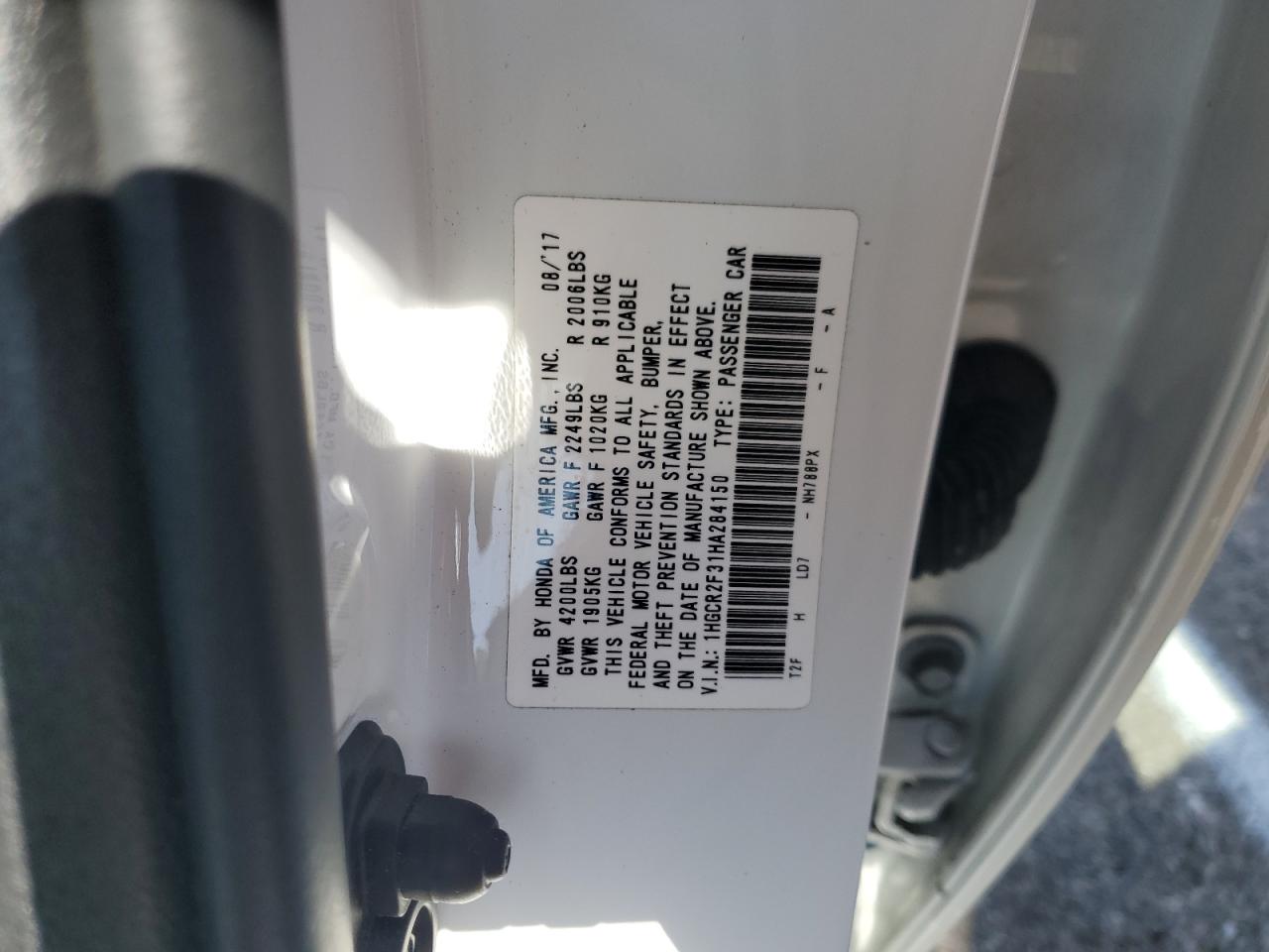 1HGCR2F31HA284150 2017 Honda Accord Lx