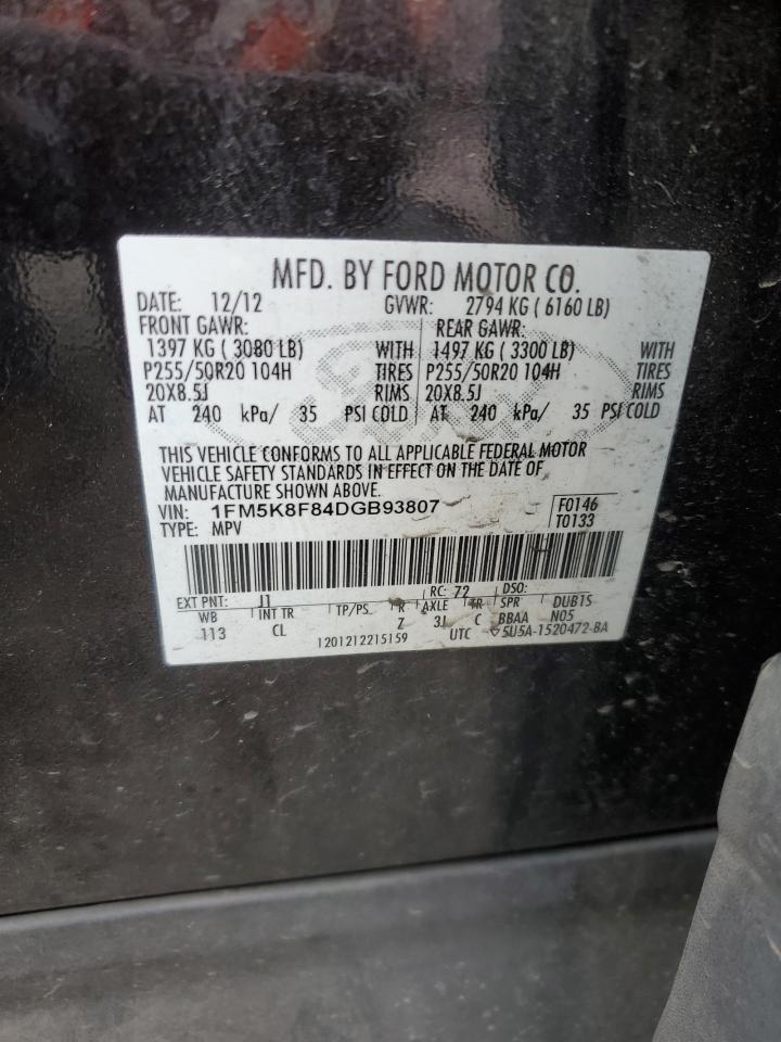 1FM5K8F84DGB93807 2013 Ford Explorer Limited