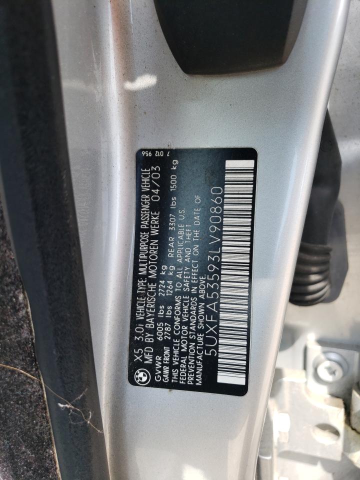 5UXFA53593LV90860 2003 BMW X5 3.0I