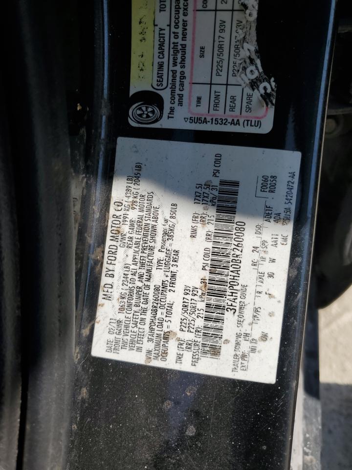 3FAHP0HA0BR260080 2011 Ford Fusion Se