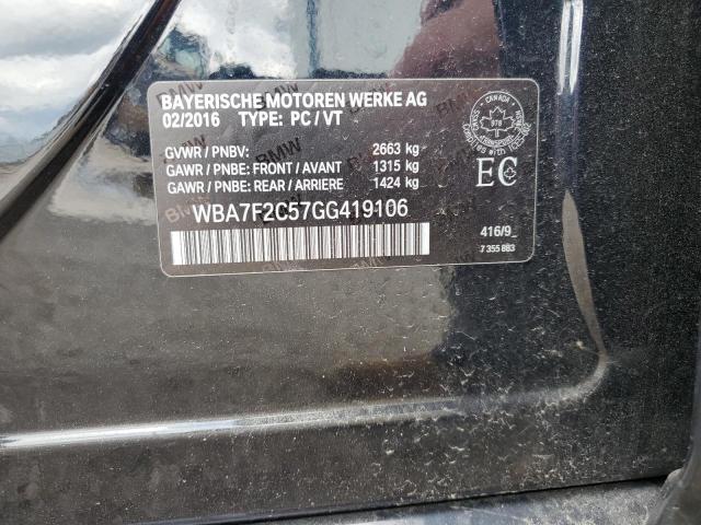 2016 BMW 750 XI WBA7F2C57GG419106