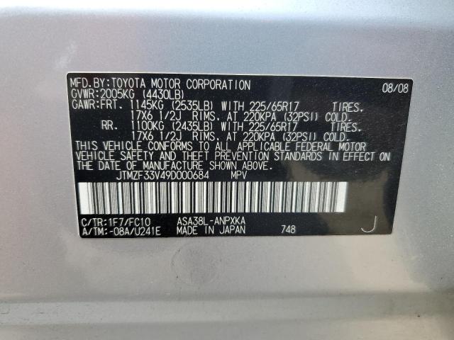 2009 Toyota Rav4 VIN: JTMZF33V49D000684 Lot: 55405884