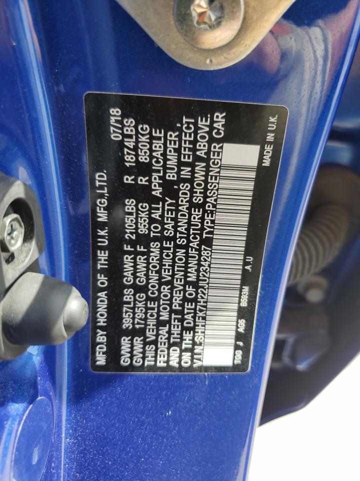 SHHFK7H22JU234287 2018 Honda Civic Lx