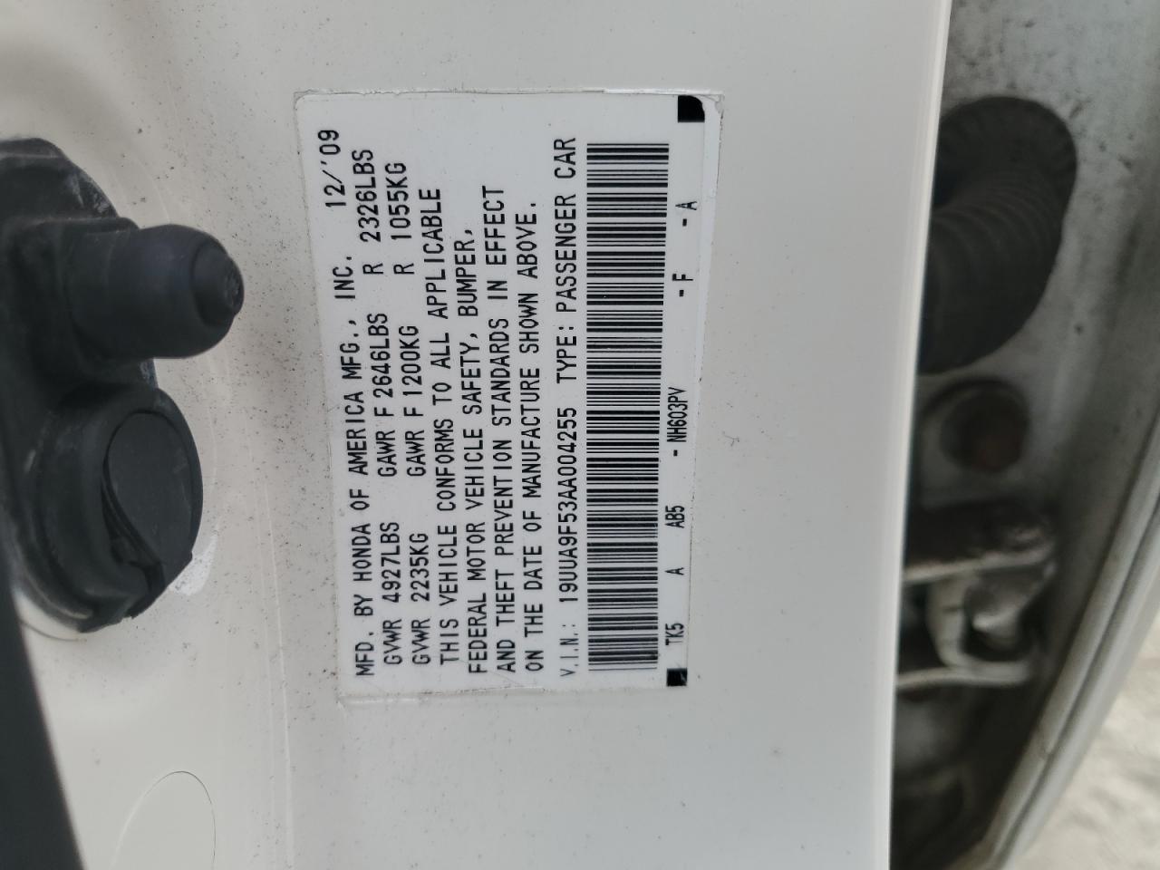 19UUA9F53AA004255 2010 Acura Tl