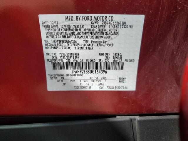 2013 Ford Taurus Sel VIN: 1FAHP2E88DG164396 Lot: 56845784