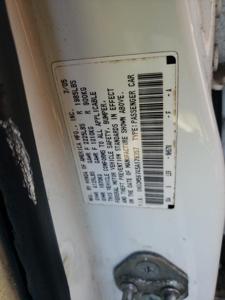 1HGCM56745A179357 2005 Honda Accord Ex