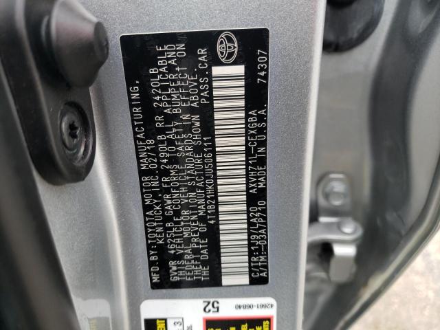 VIN 4T1B21HK0JU506111 2018 Toyota Camry, Hybrid no.12