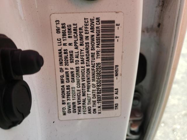 2013 Honda Civic Ex VIN: 19XFB2F83DE082526 Lot: 53511154