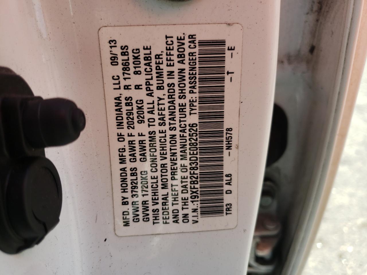 19XFB2F83DE082526 2013 Honda Civic Ex