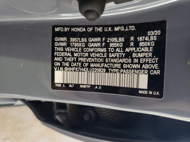 SHHFK7H42LU220829 Honda Civic  12