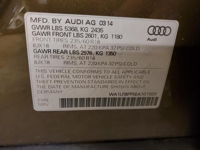 2014 Audi Q5 Premium Plus VIN: WA1LFBFP5EA101929 Lot: 56397744