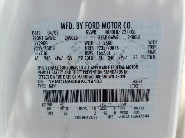 1FMCU59389KC19183 2009 Ford Escape Hybrid