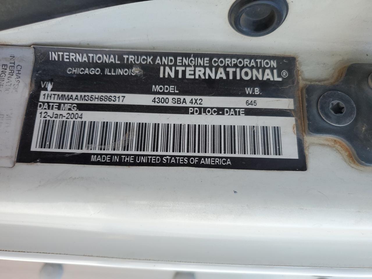 1HTMMAAM35H686317 2005 International 4000 4300