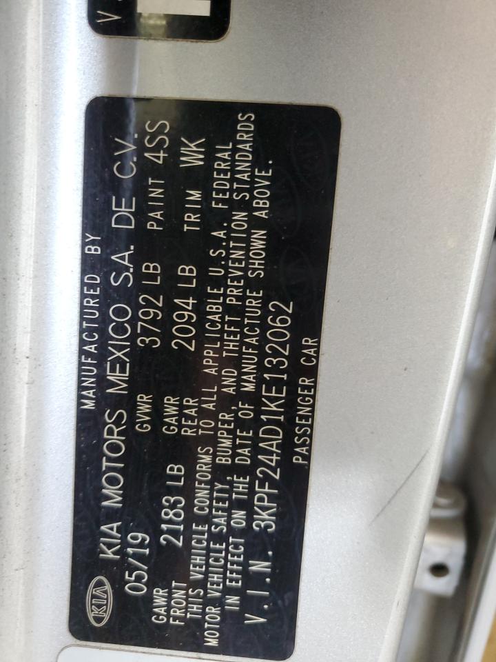 3KPF24AD1KE132062 2019 Kia Forte Fe