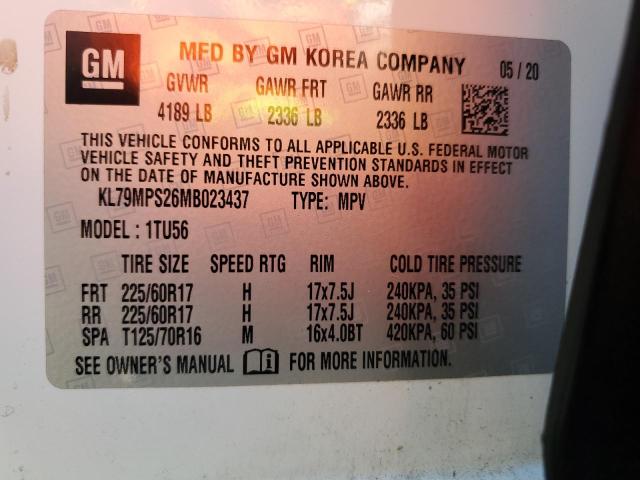 2021 Chevrolet Trailblazer Lt VIN: KL79MPS26MB023437 Lot: 57448724