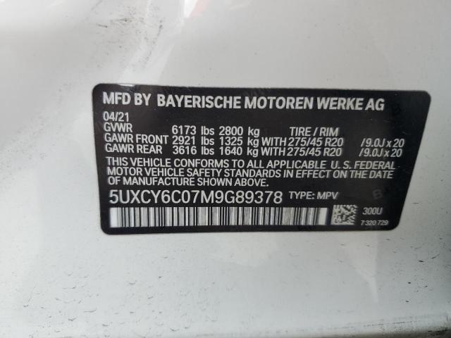 2021 BMW X6 xDrive40I VIN: 5UXCY6C07M9G89378 Lot: 55140454