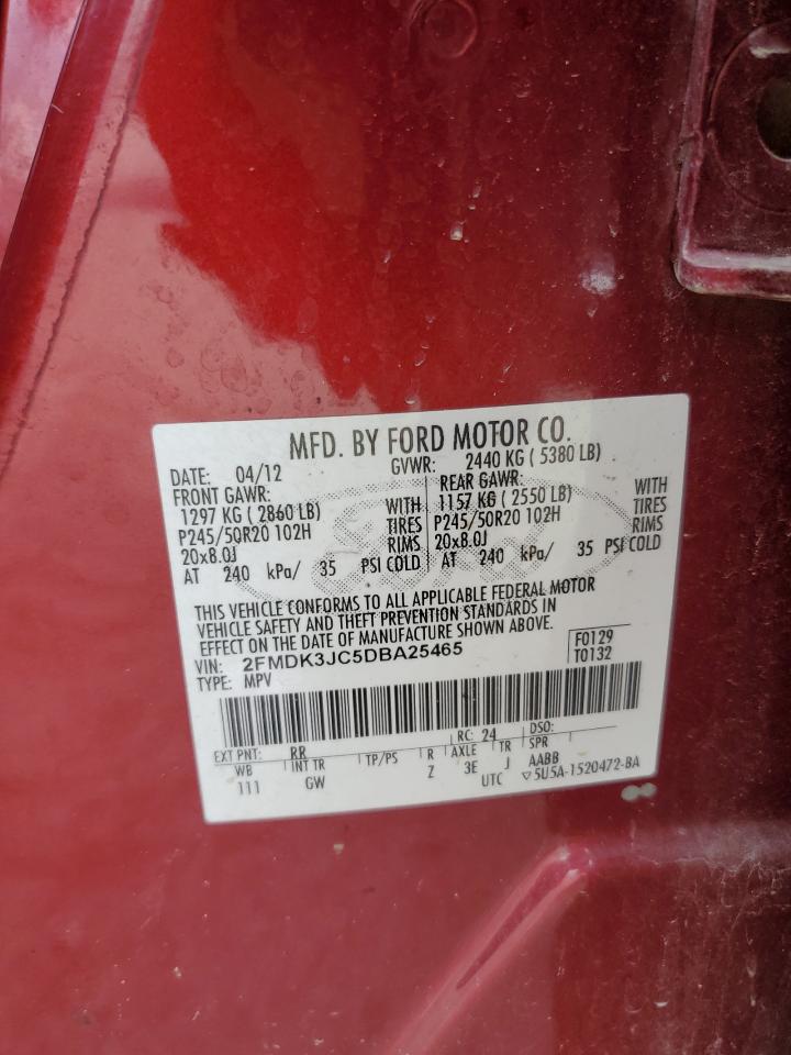 2FMDK3JC5DBA25465 2013 Ford Edge Sel