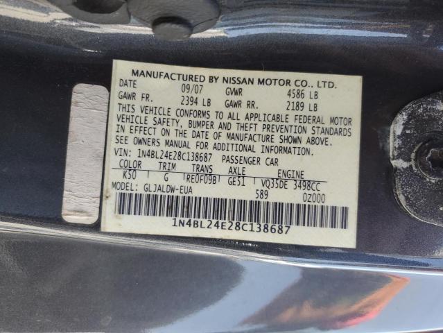 2008 Nissan Altima 3.5Se VIN: 1N4BL24E28C138687 Lot: 56107164