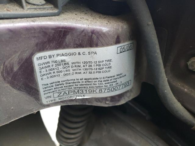 2007 VESPA GRANTURISM ZAPM319K875007793