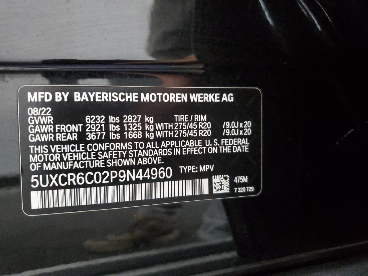 5UXCR6C02P9N44960 2023 BMW X5 xDrive40I