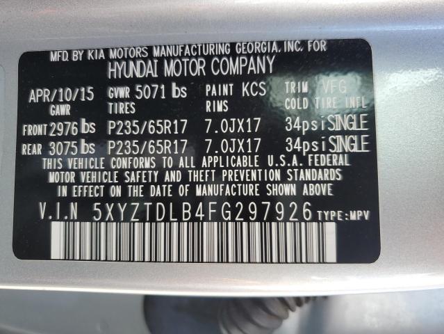 5XYZTDLB4FG297926 2015 HYUNDAI SANTA FE - Image 12