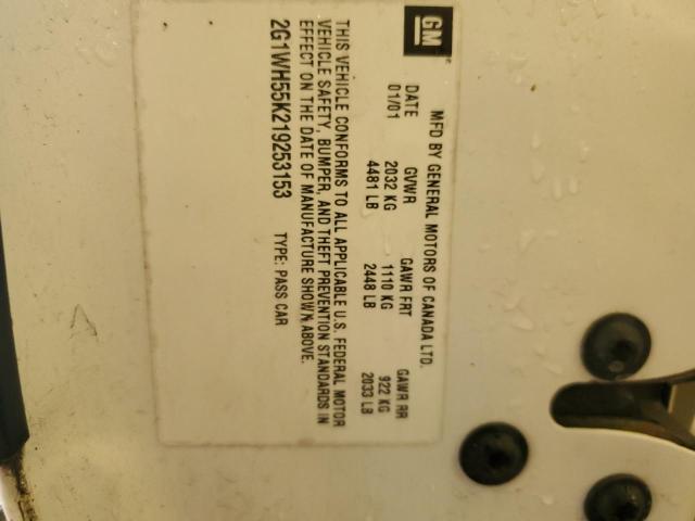 2001 Chevrolet Impala Ls VIN: 2G1WH55K219253153 Lot: 55036464