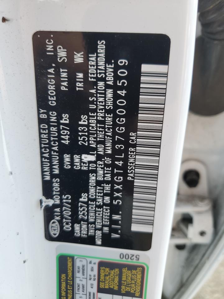 5XXGT4L37GG004509 2016 Kia Optima Lx