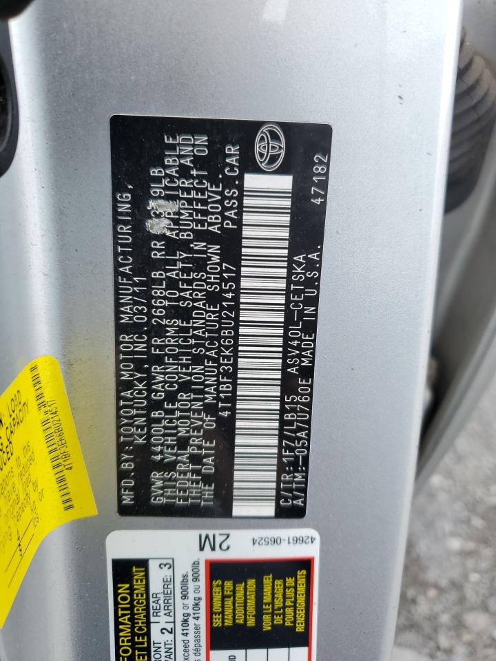 4T1BF3EK6BU214517 2011 Toyota Camry Base