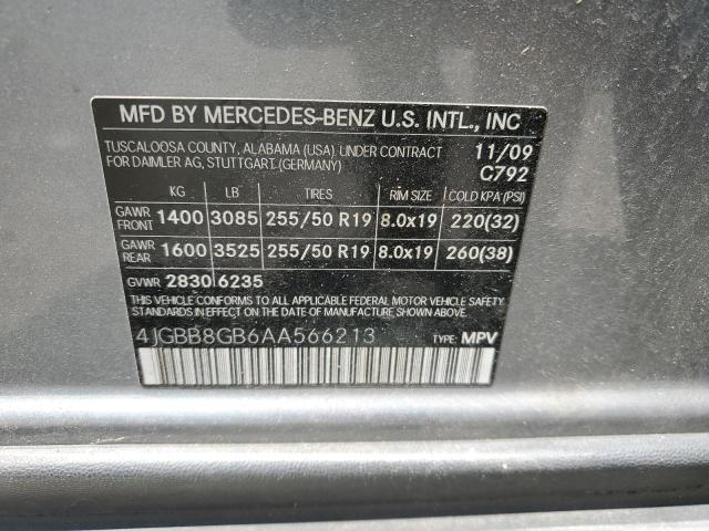 2010 Mercedes-Benz Ml 350 4Matic VIN: 4JGBB8GB6AA566213 Lot: 57338134