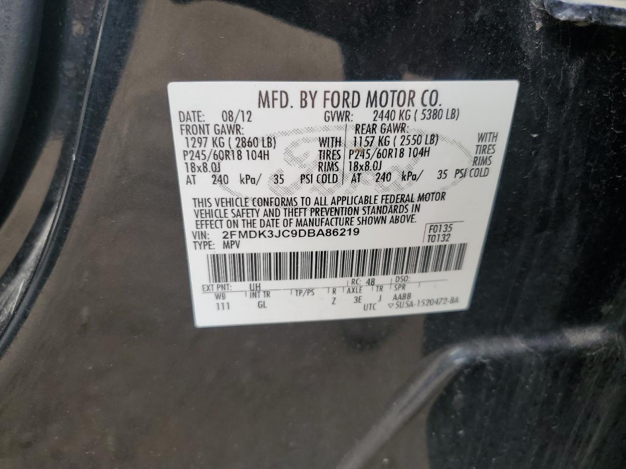 2FMDK3JC9DBA86219 2013 Ford Edge Sel