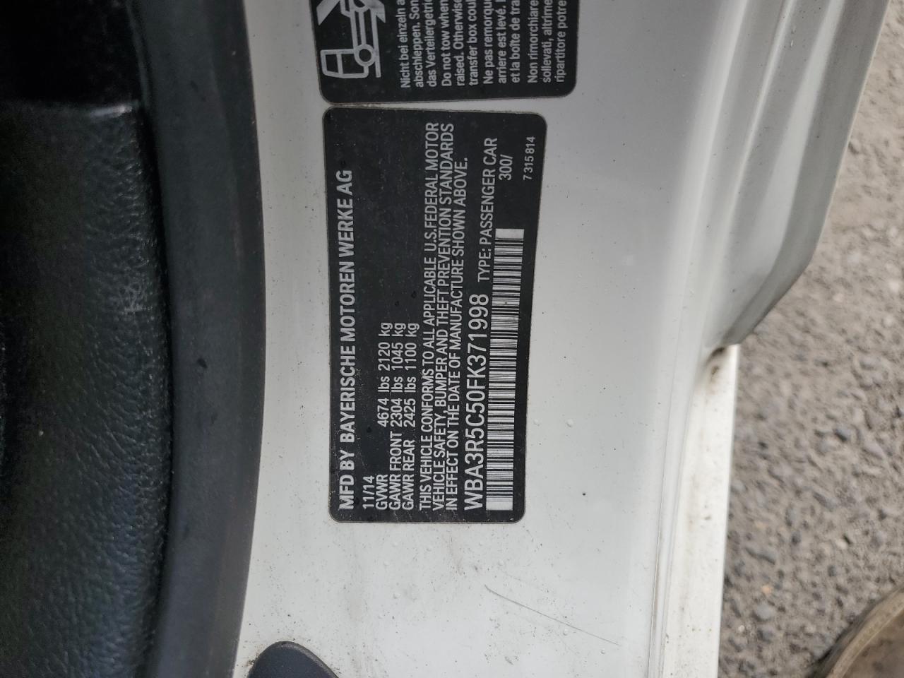 WBA3R5C50FK371998 2015 BMW 435 Xi