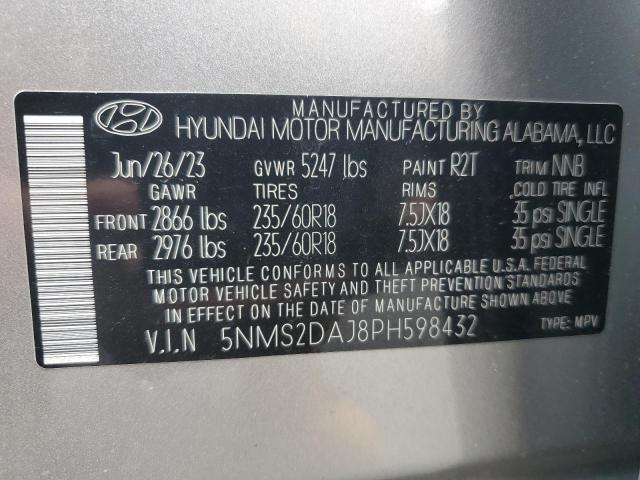 2023 Hyundai Santa Fe Sel VIN: 5NMS2DAJ8PH598432 Lot: 55793794