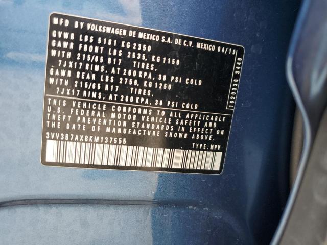 2019 Volkswagen Tiguan Se VIN: 3VV3B7AX8KM137555 Lot: 56028884