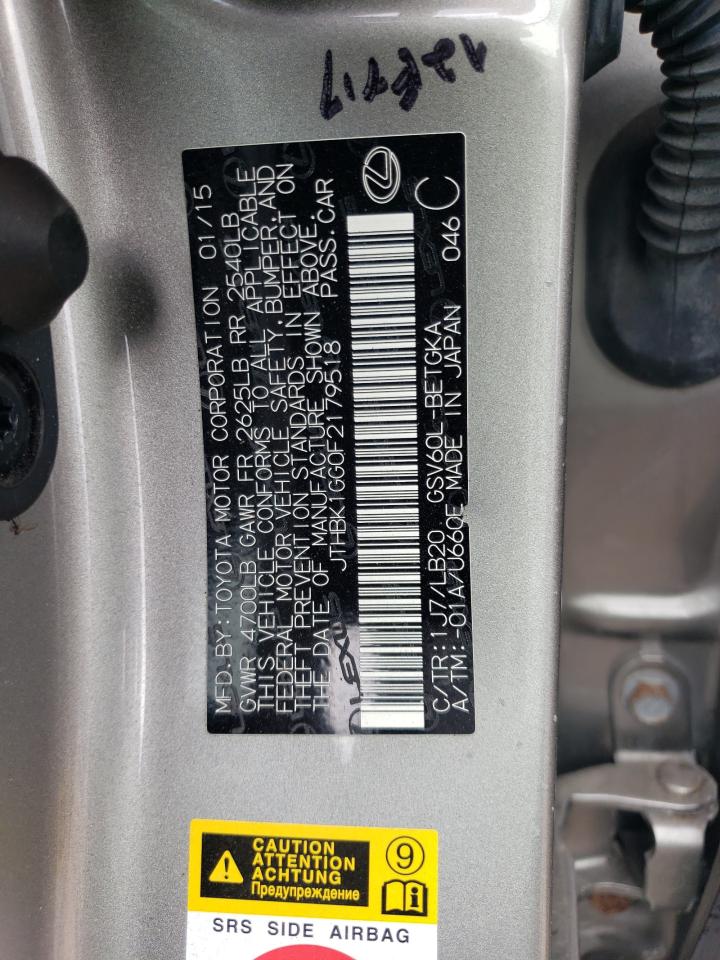 JTHBK1GG0F2179518 2015 Lexus Es 350