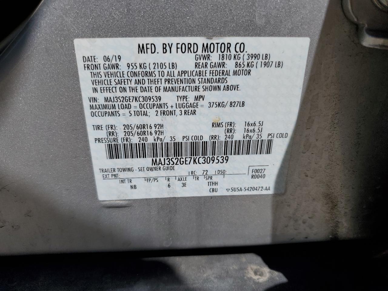 MAJ3S2GE7KC309539 2019 Ford Ecosport Se