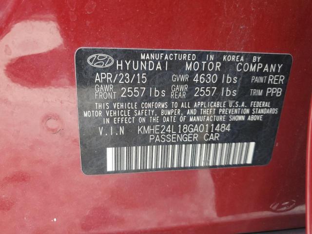 2016 Hyundai Sonata Hybrid VIN: KMHE24L18GA011484 Lot: 56746944