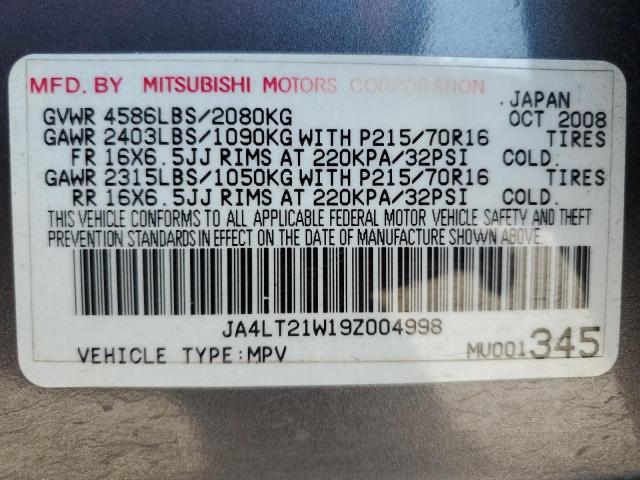 JA4LT21W19Z004998 2009 Mitsubishi Outlander Es