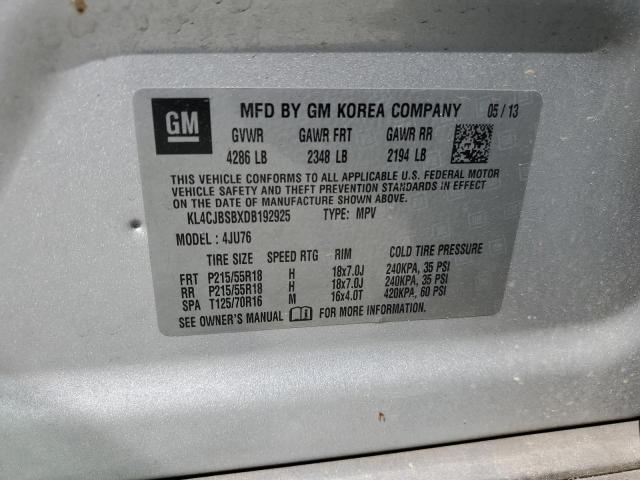 2013 Buick Encore Convenience VIN: KL4CJBSBXDB192925 Lot: 53528214