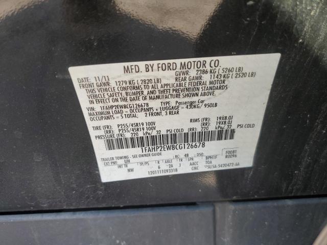 2012 Ford Taurus Sel VIN: 1FAHP2EW8CG126678 Lot: 54205934