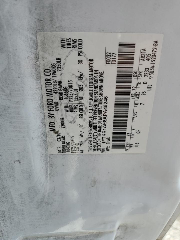 1FTKR1AE8APA46246 2010 Ford Ranger