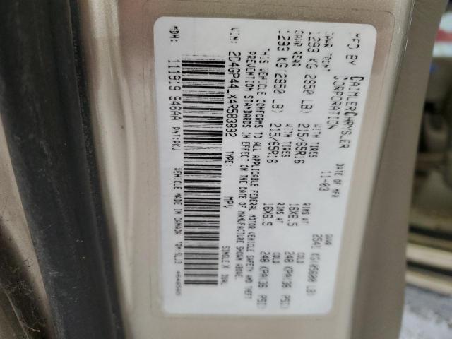 2004 Dodge Grand Caravan Sxt VIN: 2D4GP44LX4R583892 Lot: 55281244