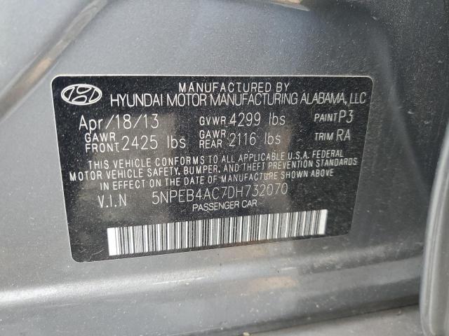 2013 Hyundai Sonata Gls VIN: 5NPEB4AC7DH732070 Lot: 53665754