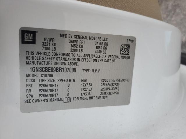 2011 Chevrolet Tahoe C1500 Lt VIN: 1GNSCBE09BR107008 Lot: 56855094