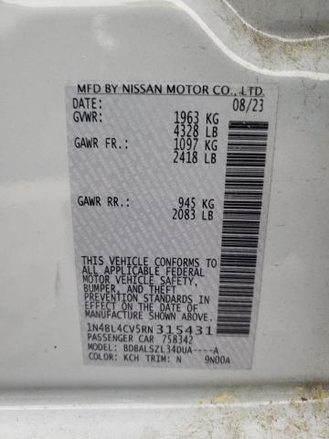 2024 NISSAN ALTIMA SR - 1N4BL4CV5RN315431