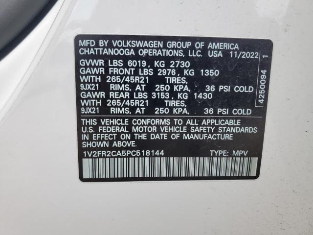 2023 VOLKSWAGEN ATLAS SEL - 1V2FR2CA5PC518144