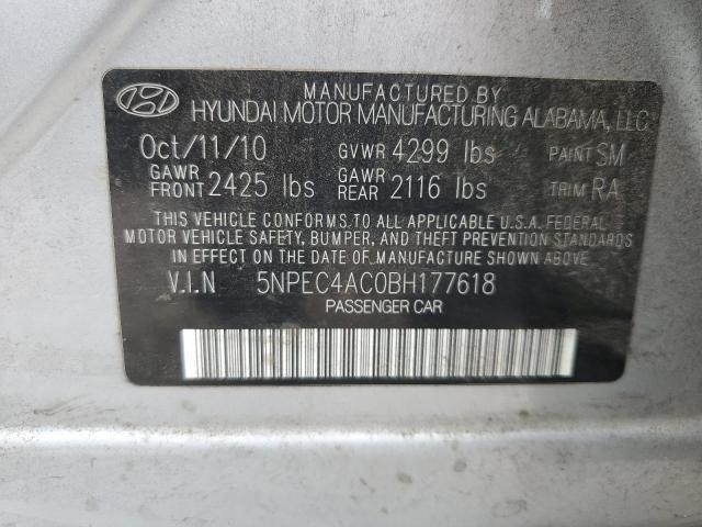 2011 Hyundai Sonata Se VIN: 5NPEC4AC0BH177618 Lot: 56151114