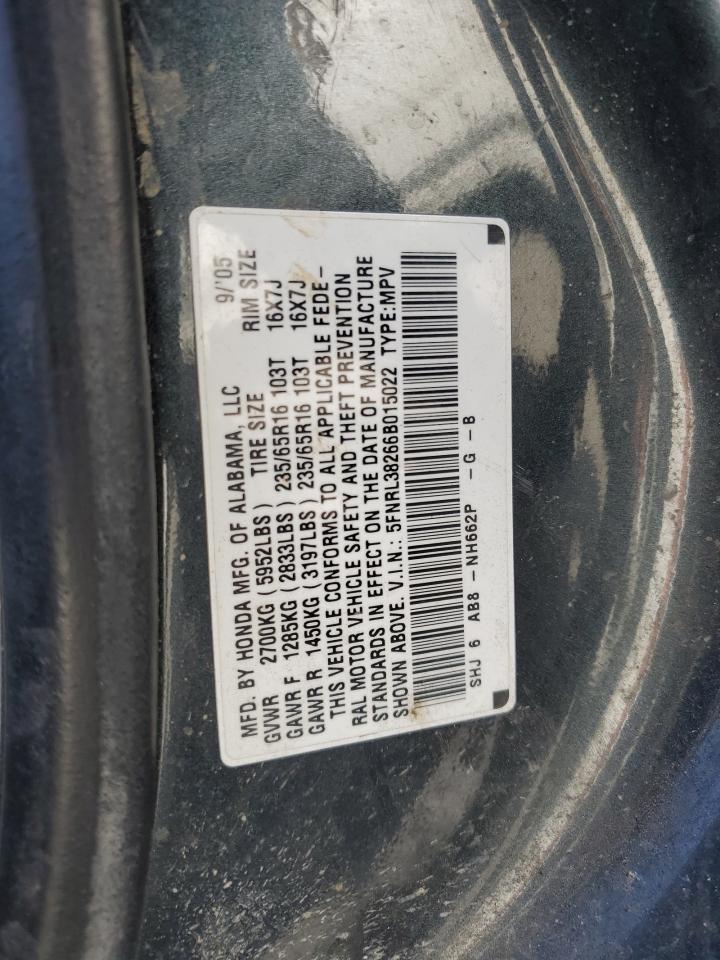 5FNRL38266B015022 2006 Honda Odyssey Lx