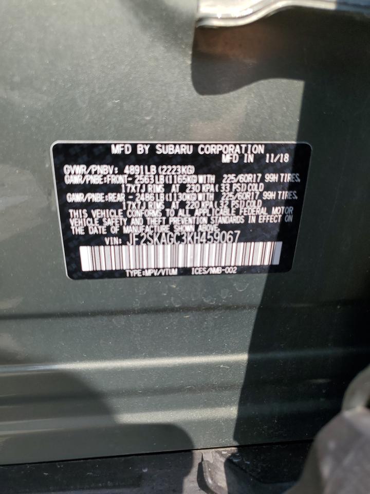 JF2SKAGC3KH459067 2019 Subaru Forester Premium