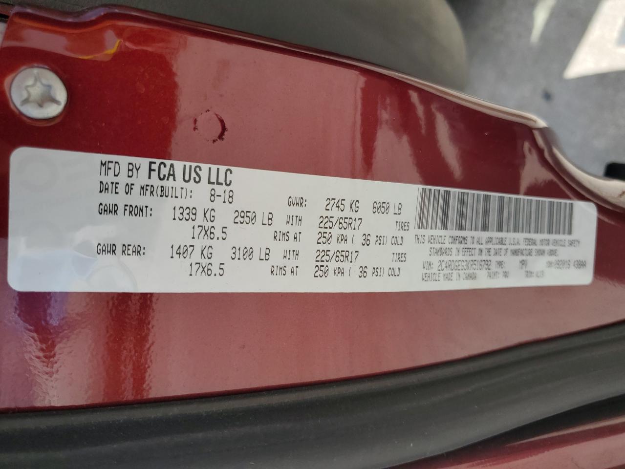 2C4RDGEG3KR516792 2019 Dodge Grand Caravan Gt